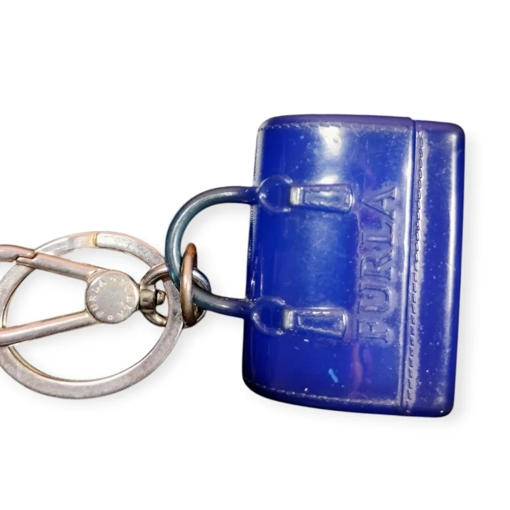 Furla Candy Bag Keychain Royal Blue PVC Charm